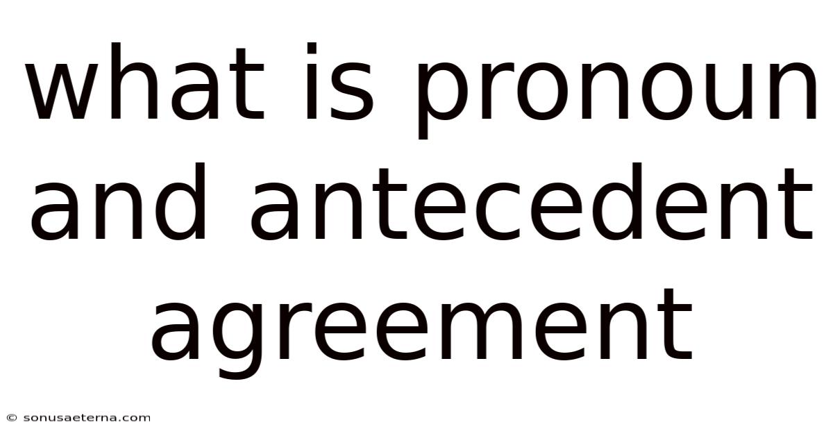 What Is Pronoun And Antecedent Agreement