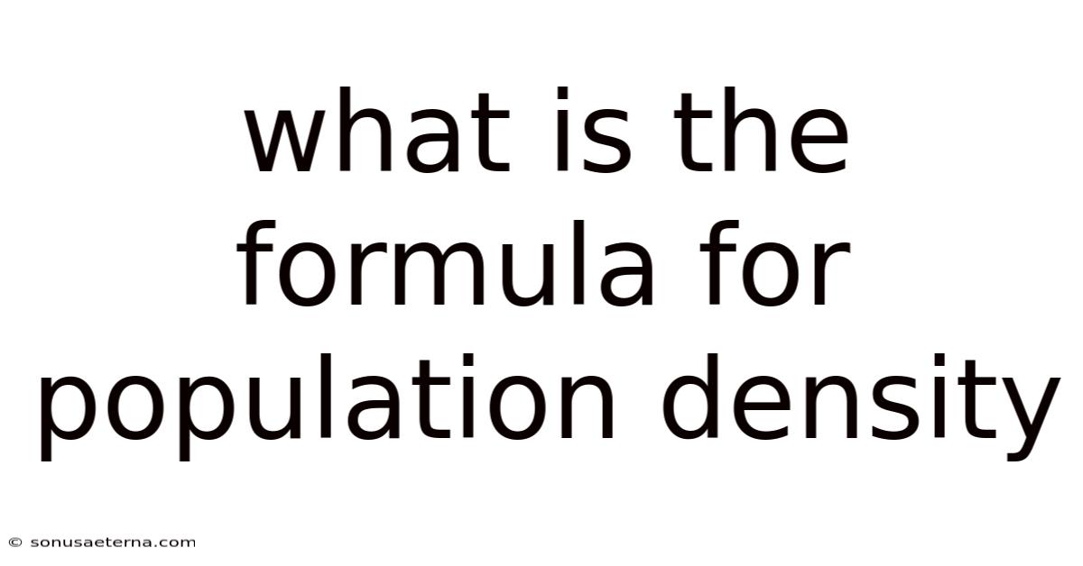 What Is The Formula For Population Density