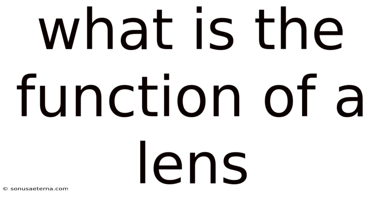 What Is The Function Of A Lens