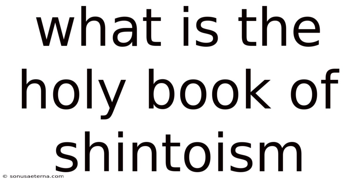 What Is The Holy Book Of Shintoism