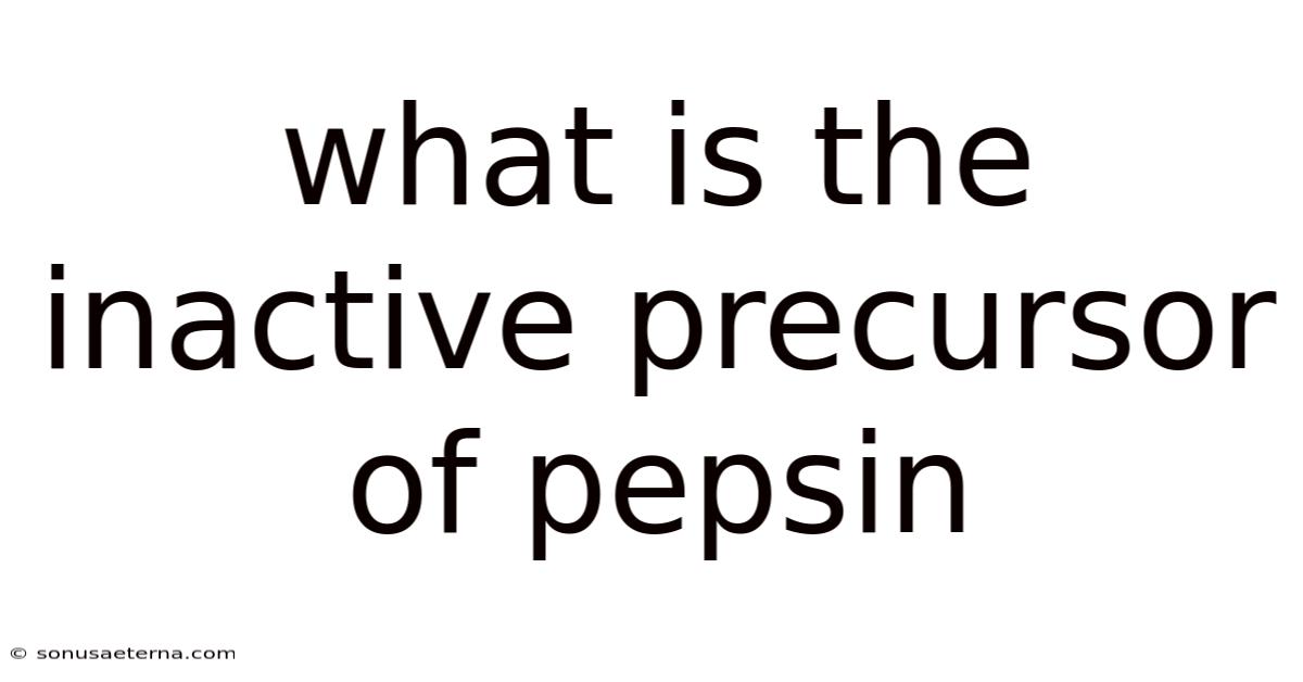 What Is The Inactive Precursor Of Pepsin