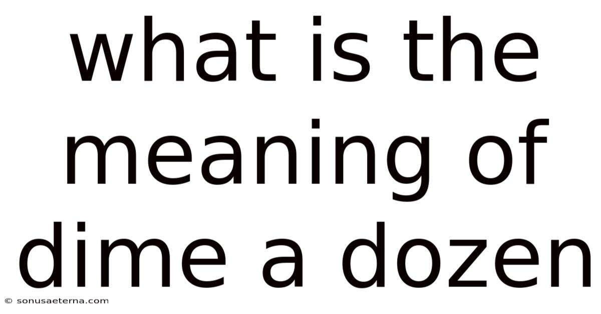 What Is The Meaning Of Dime A Dozen