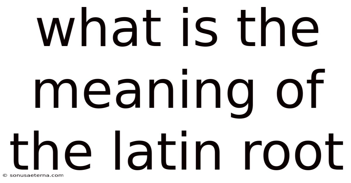 What Is The Meaning Of The Latin Root