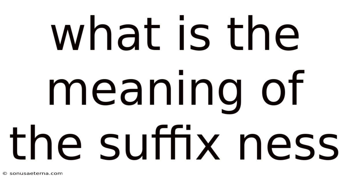 What Is The Meaning Of The Suffix Ness