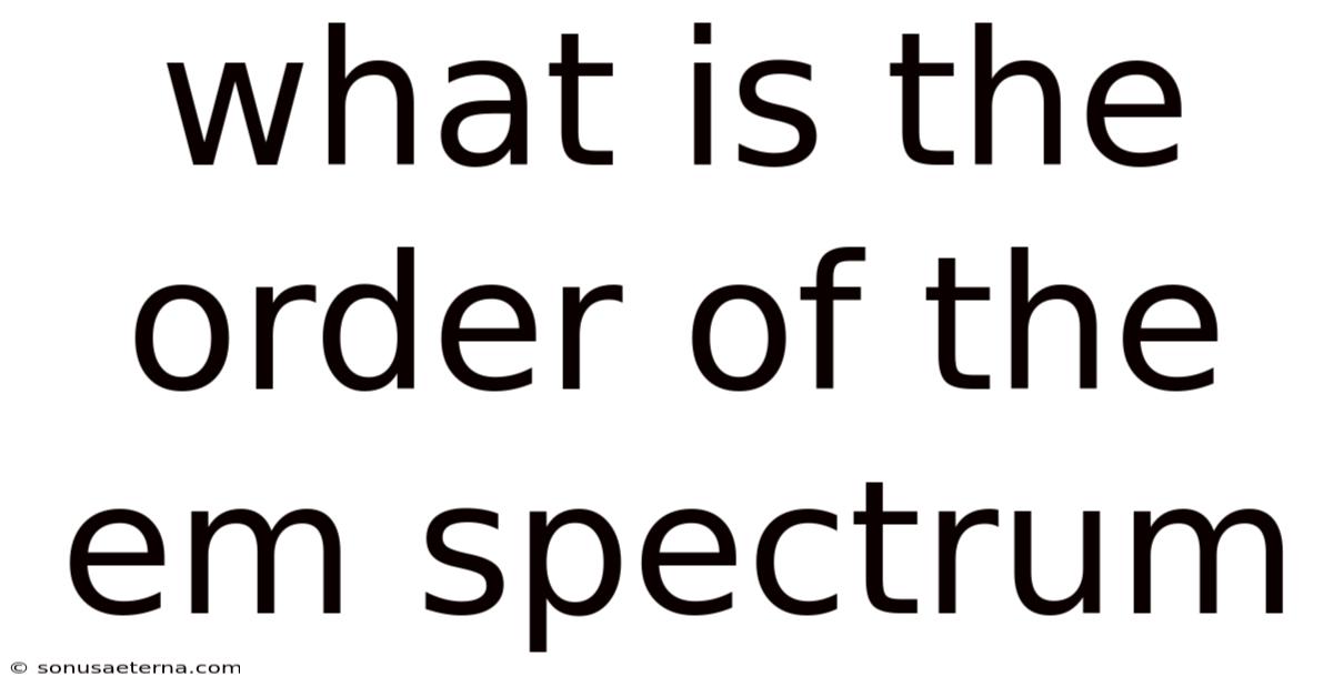 What Is The Order Of The Em Spectrum