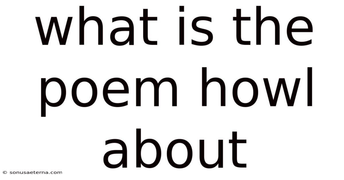 What Is The Poem Howl About