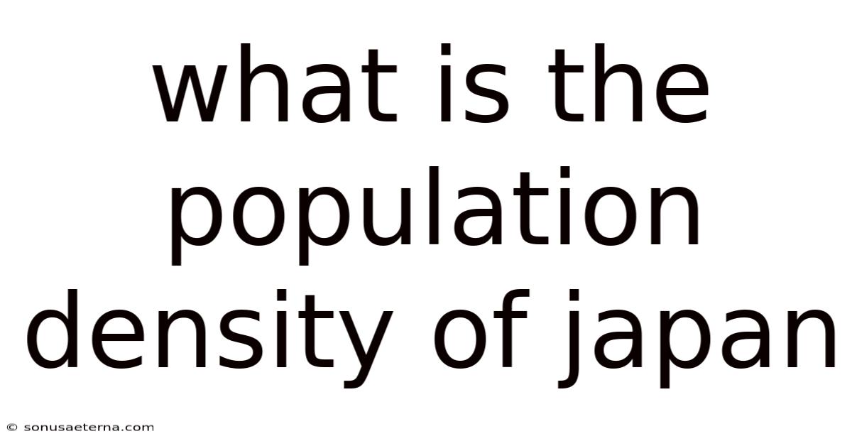 What Is The Population Density Of Japan