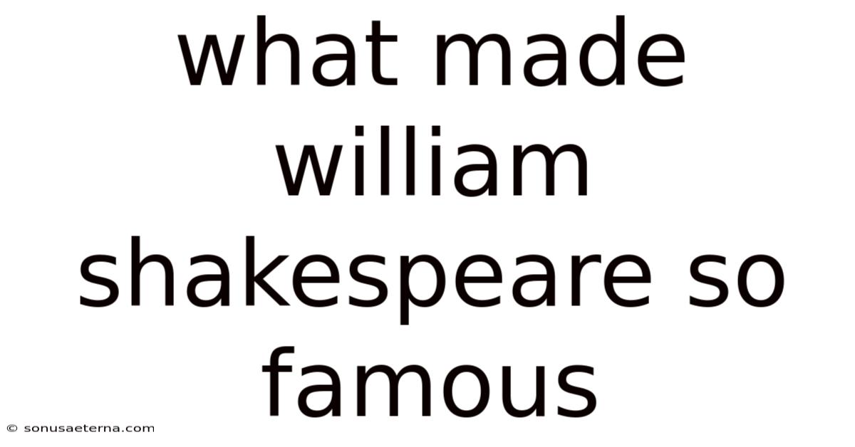 What Made William Shakespeare So Famous