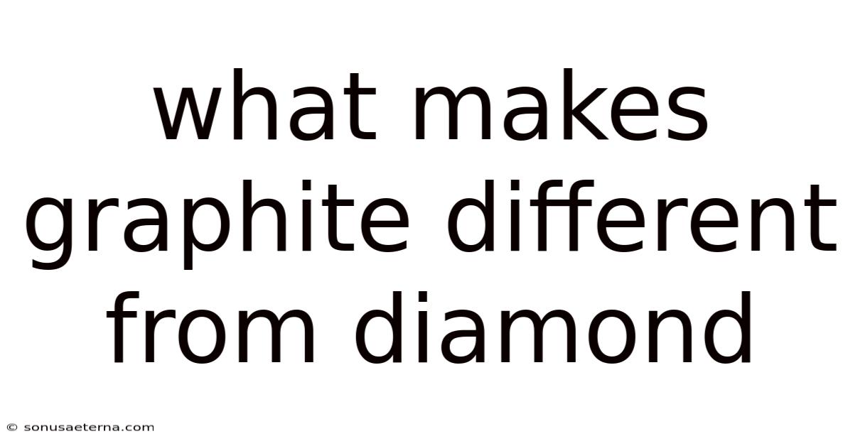 What Makes Graphite Different From Diamond
