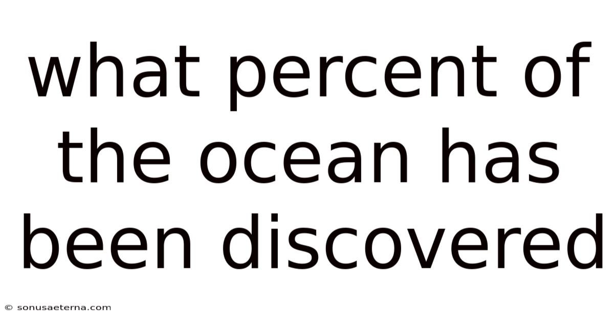 What Percent Of The Ocean Has Been Discovered