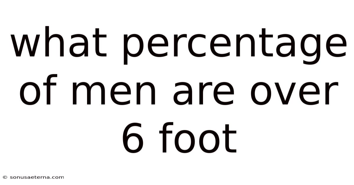 What Percentage Of Men Are Over 6 Foot