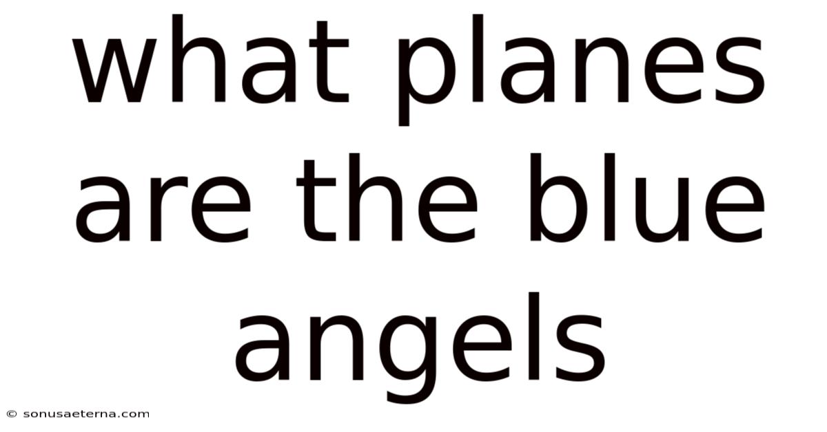 What Planes Are The Blue Angels