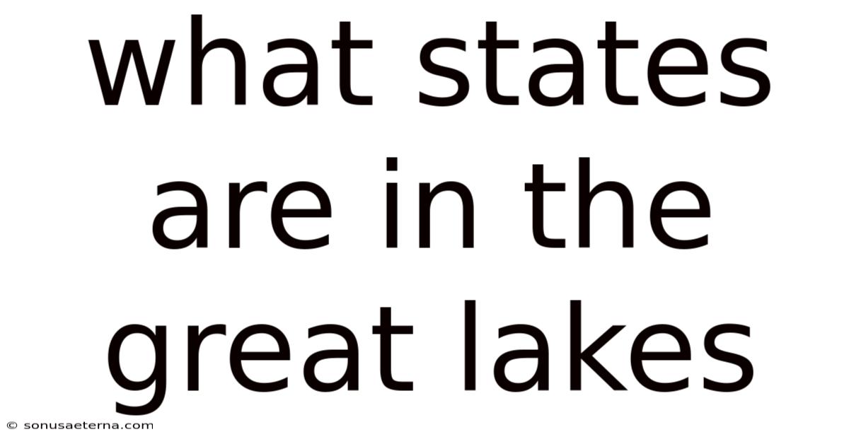 What States Are In The Great Lakes