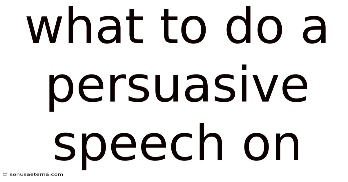 What To Do A Persuasive Speech On