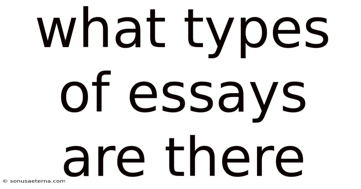 What Types Of Essays Are There