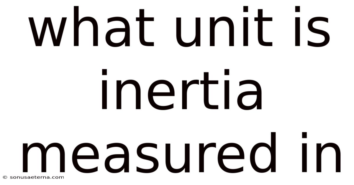 What Unit Is Inertia Measured In