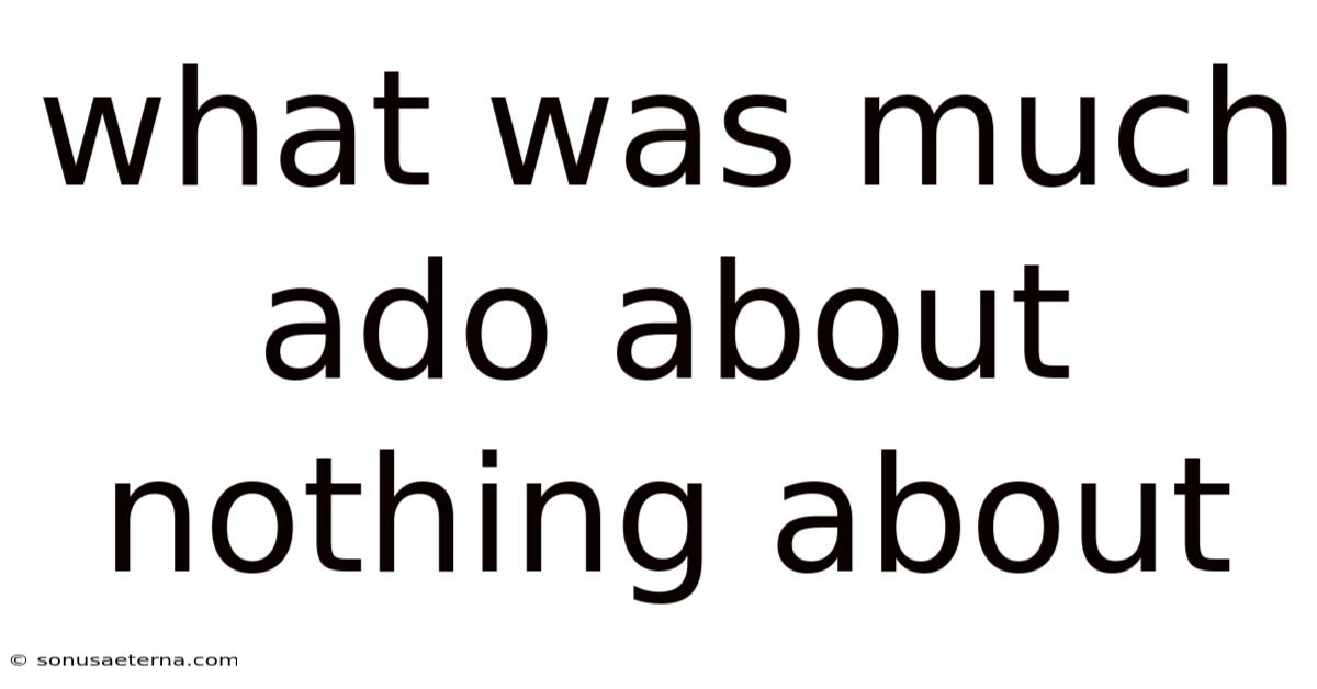 What Was Much Ado About Nothing About