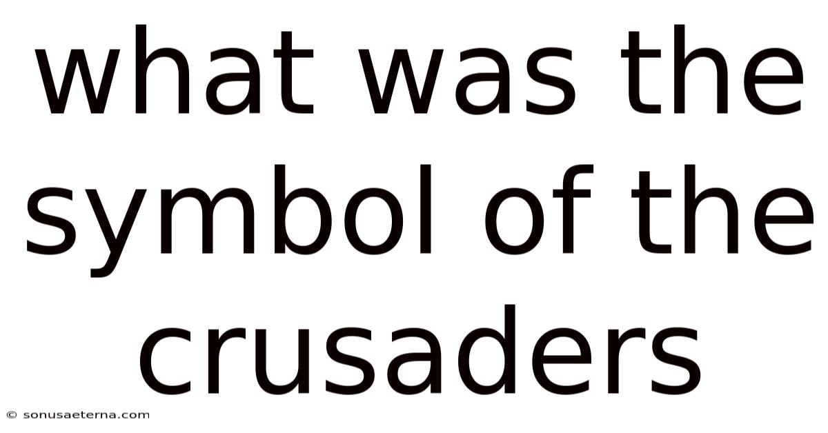 What Was The Symbol Of The Crusaders