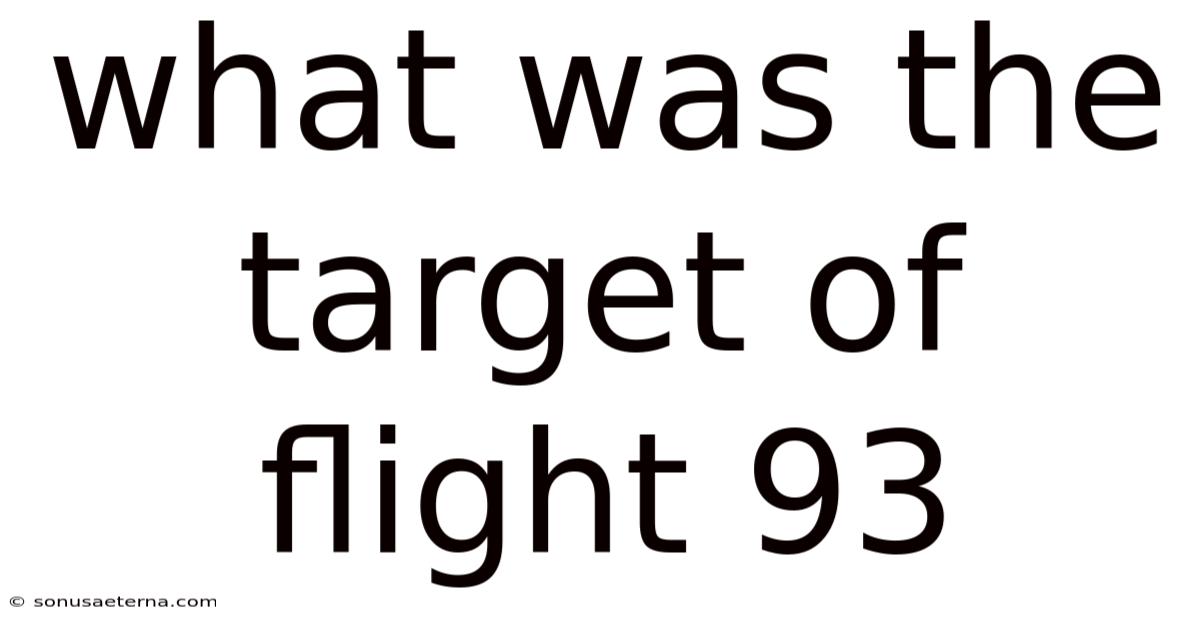 What Was The Target Of Flight 93