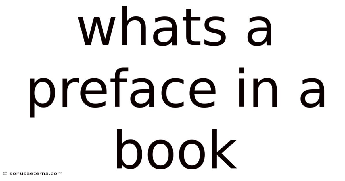 Whats A Preface In A Book