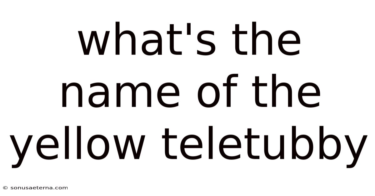 What's The Name Of The Yellow Teletubby