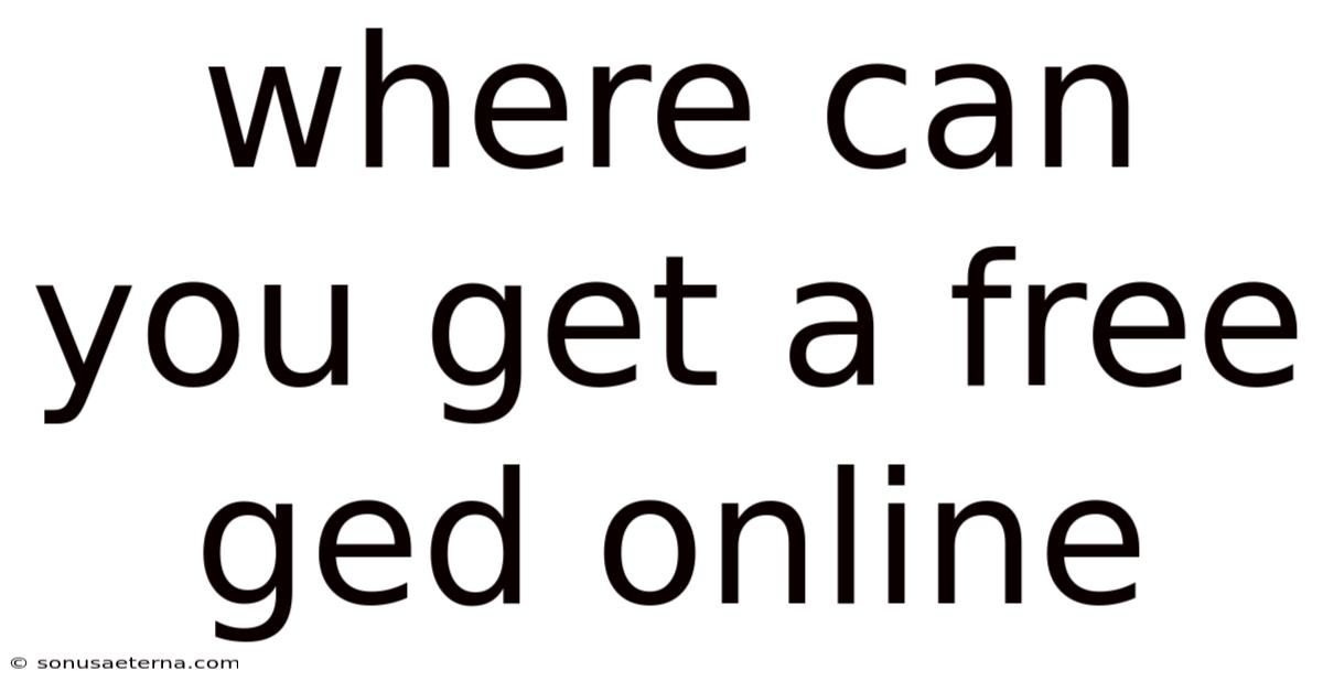 Where Can You Get A Free Ged Online