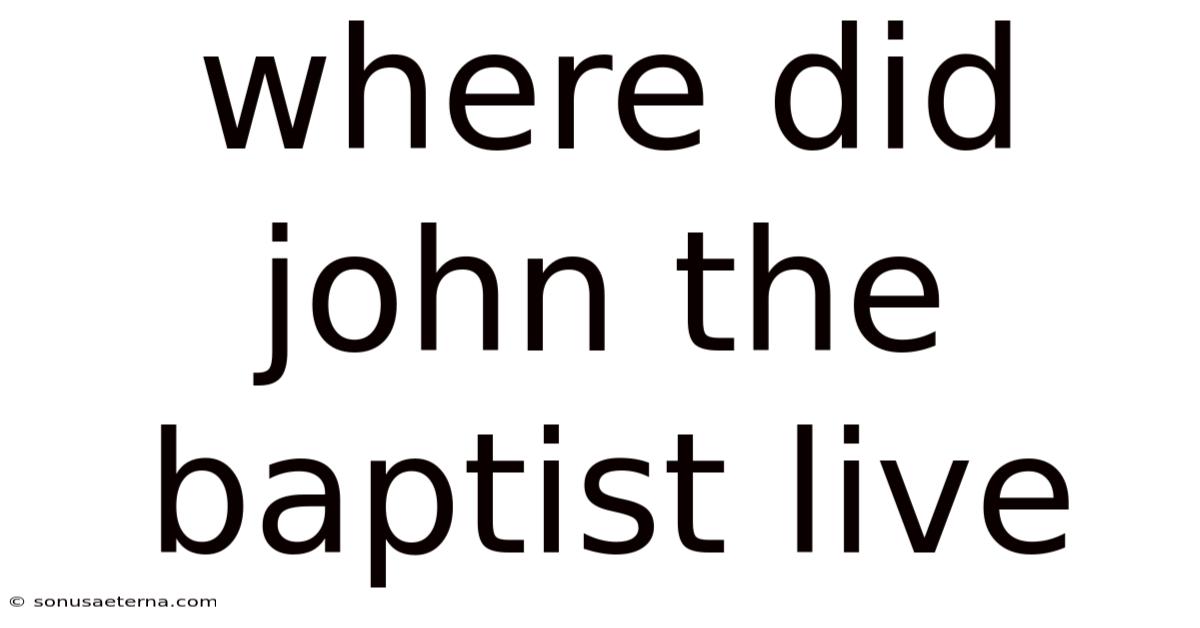 Where Did John The Baptist Live