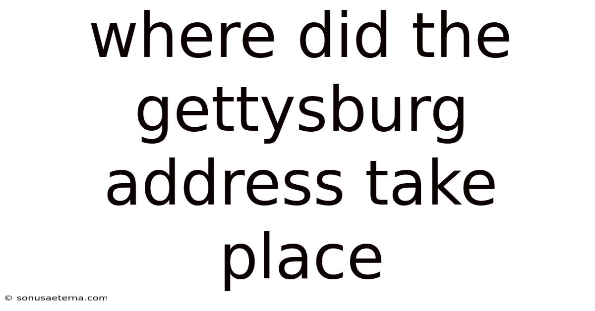 Where Did The Gettysburg Address Take Place