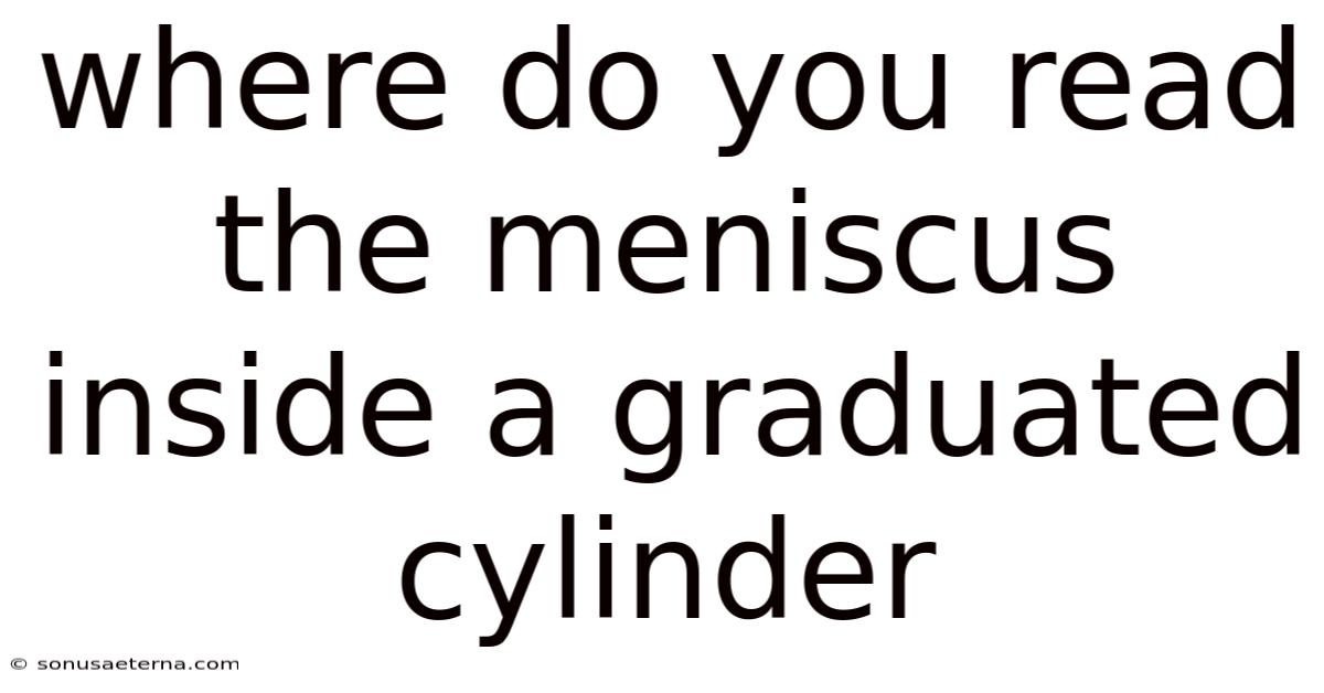Where Do You Read The Meniscus Inside A Graduated Cylinder