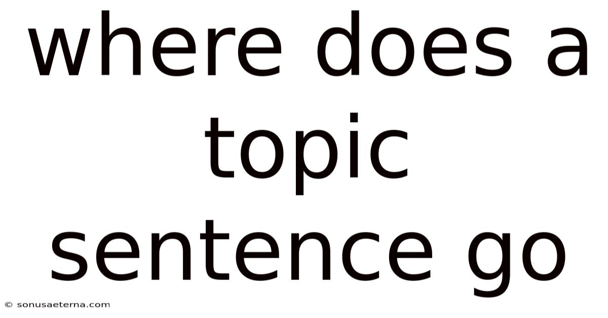 Where Does A Topic Sentence Go