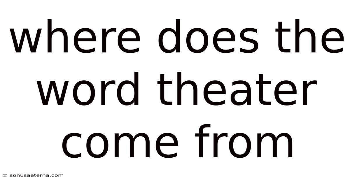 Where Does The Word Theater Come From