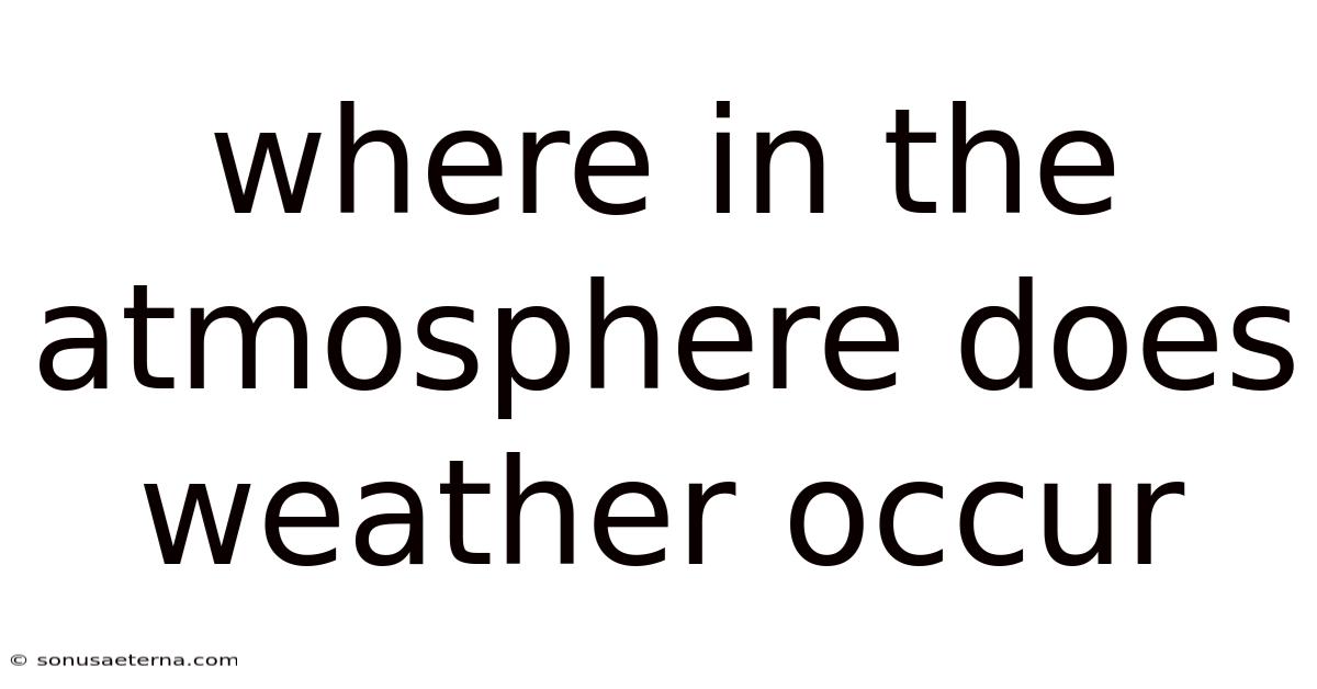 Where In The Atmosphere Does Weather Occur