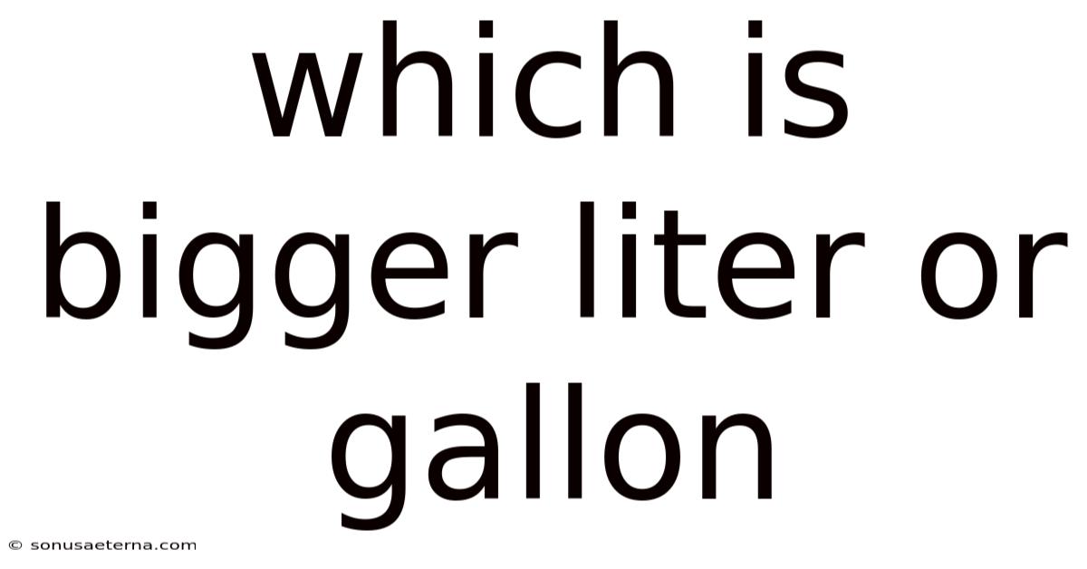 Which Is Bigger Liter Or Gallon