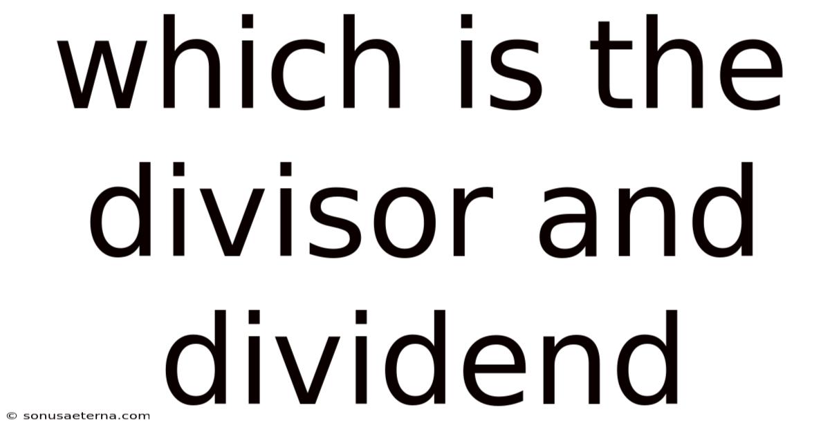 Which Is The Divisor And Dividend