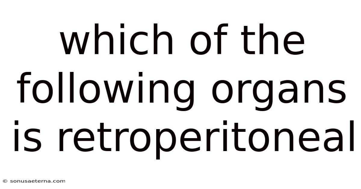 Which Of The Following Organs Is Retroperitoneal