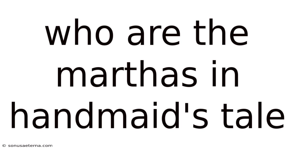 Who Are The Marthas In Handmaid's Tale