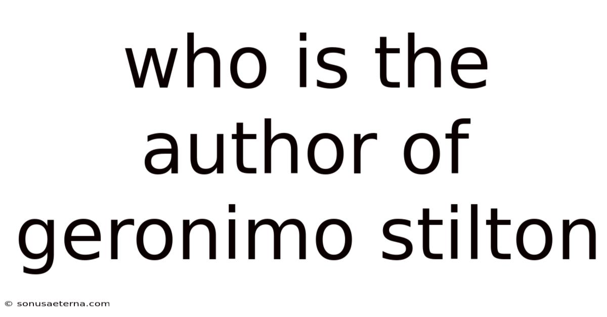 Who Is The Author Of Geronimo Stilton