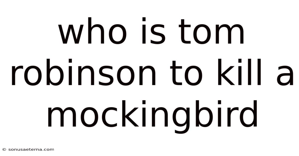 Who Is Tom Robinson To Kill A Mockingbird