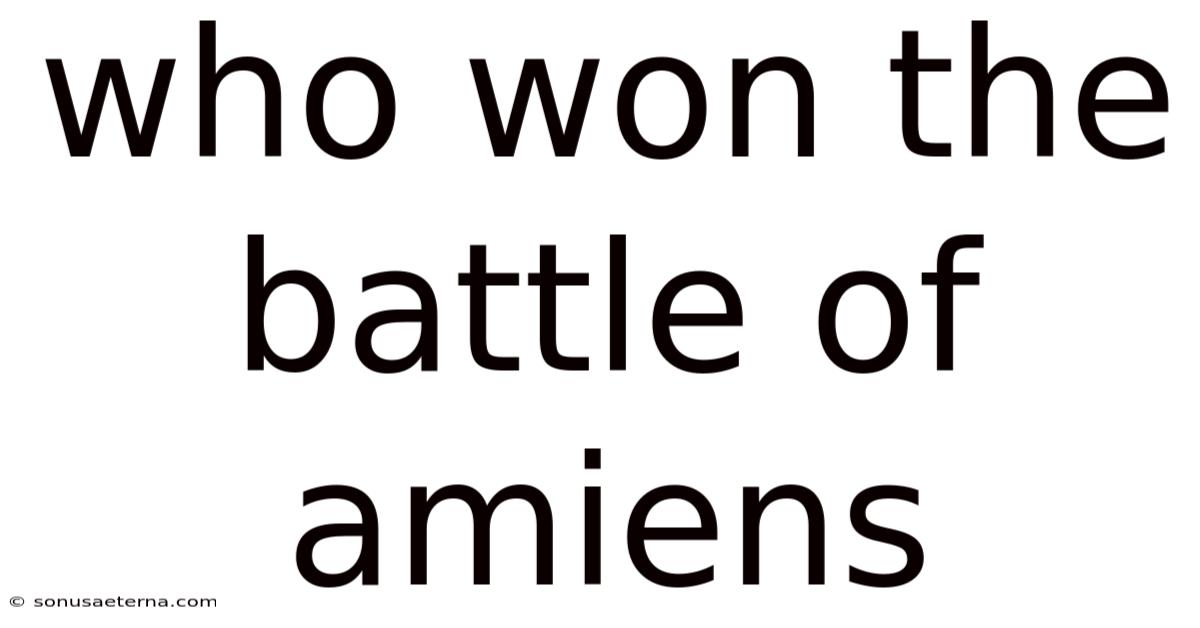 Who Won The Battle Of Amiens
