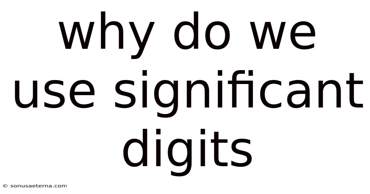 Why Do We Use Significant Digits