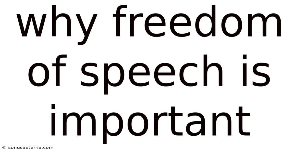 Why Freedom Of Speech Is Important