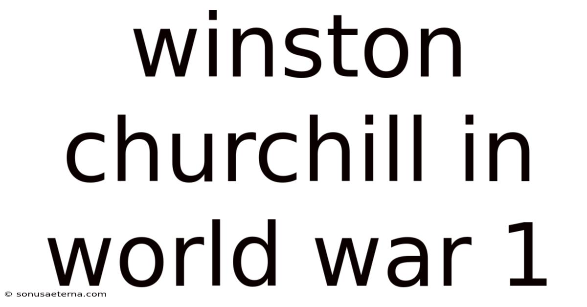 Winston Churchill In World War 1